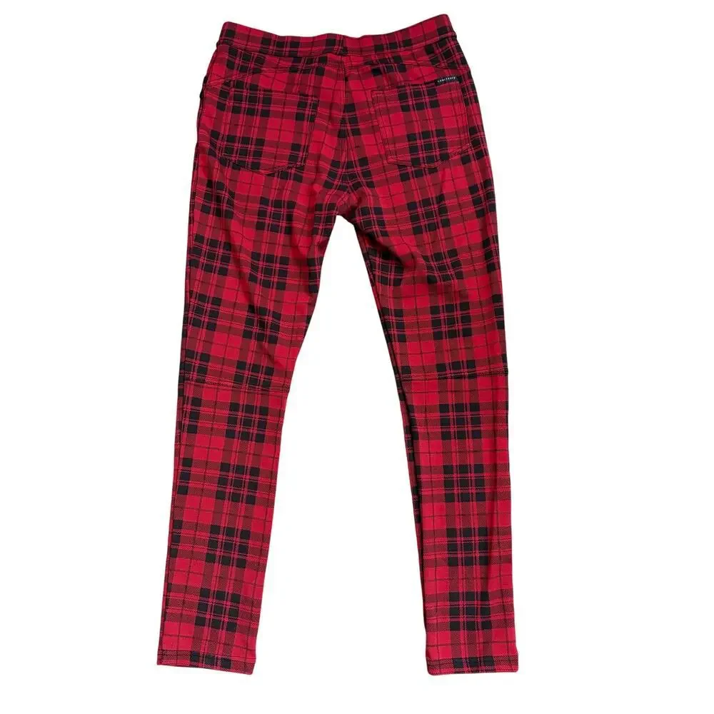 Anthropologie Sanctuary Grease Red and Black Plaid Leggings/Pants Sz M